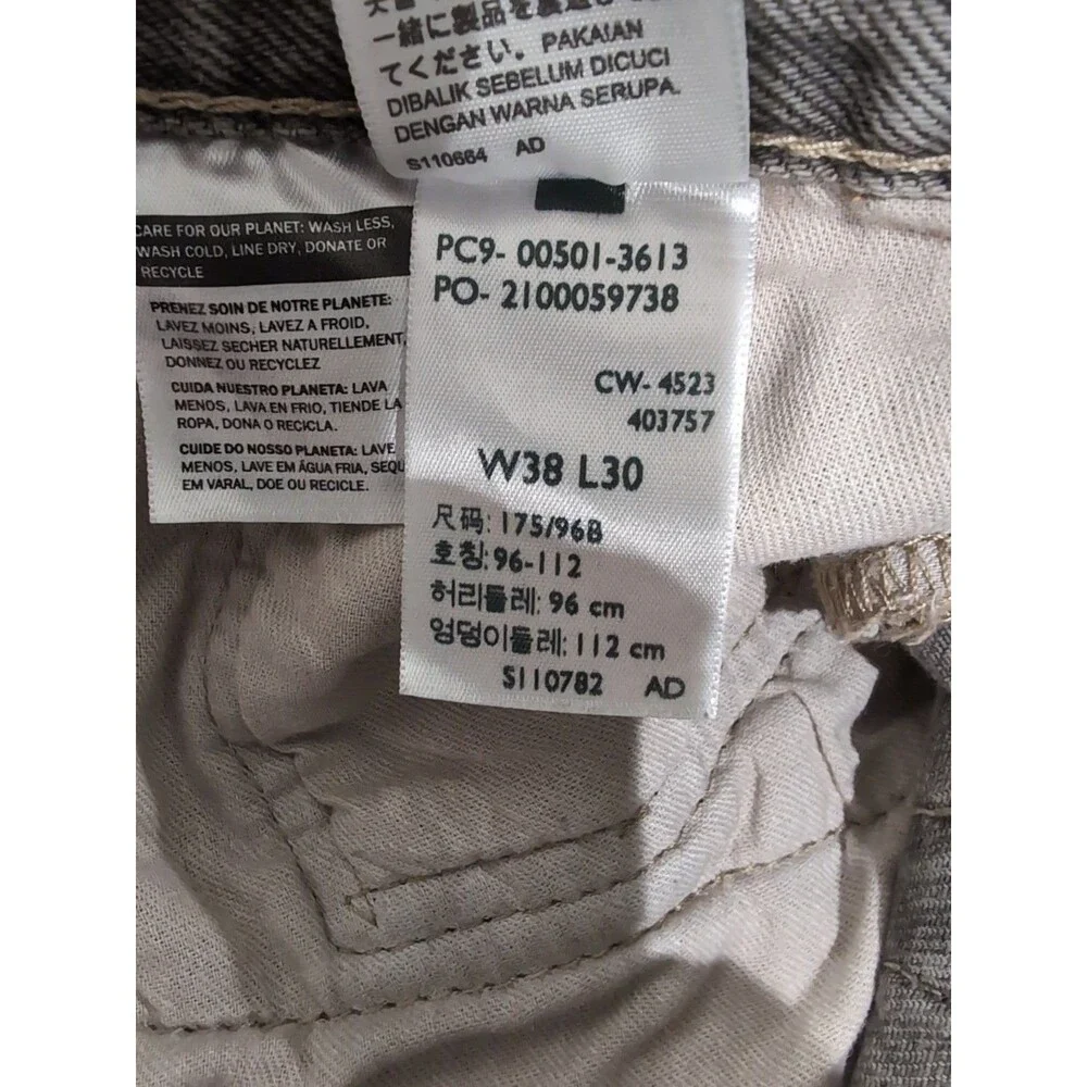 LEVI'S 501 RARE PEWTER COLOR BUTTON FLY DENIM JEANS MEN'S 38X30 EGYPT EUC